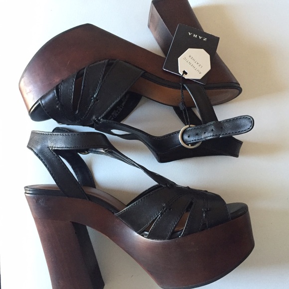 Zara platform leather sandals - Picture 2 of 4
